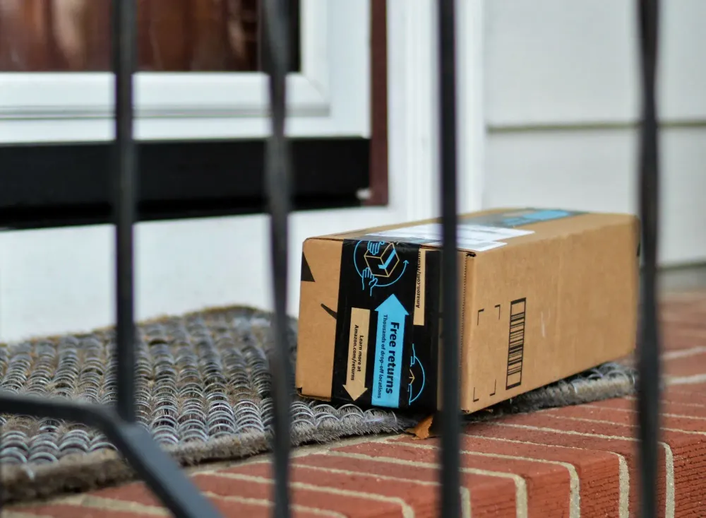 Amazon package on front porch